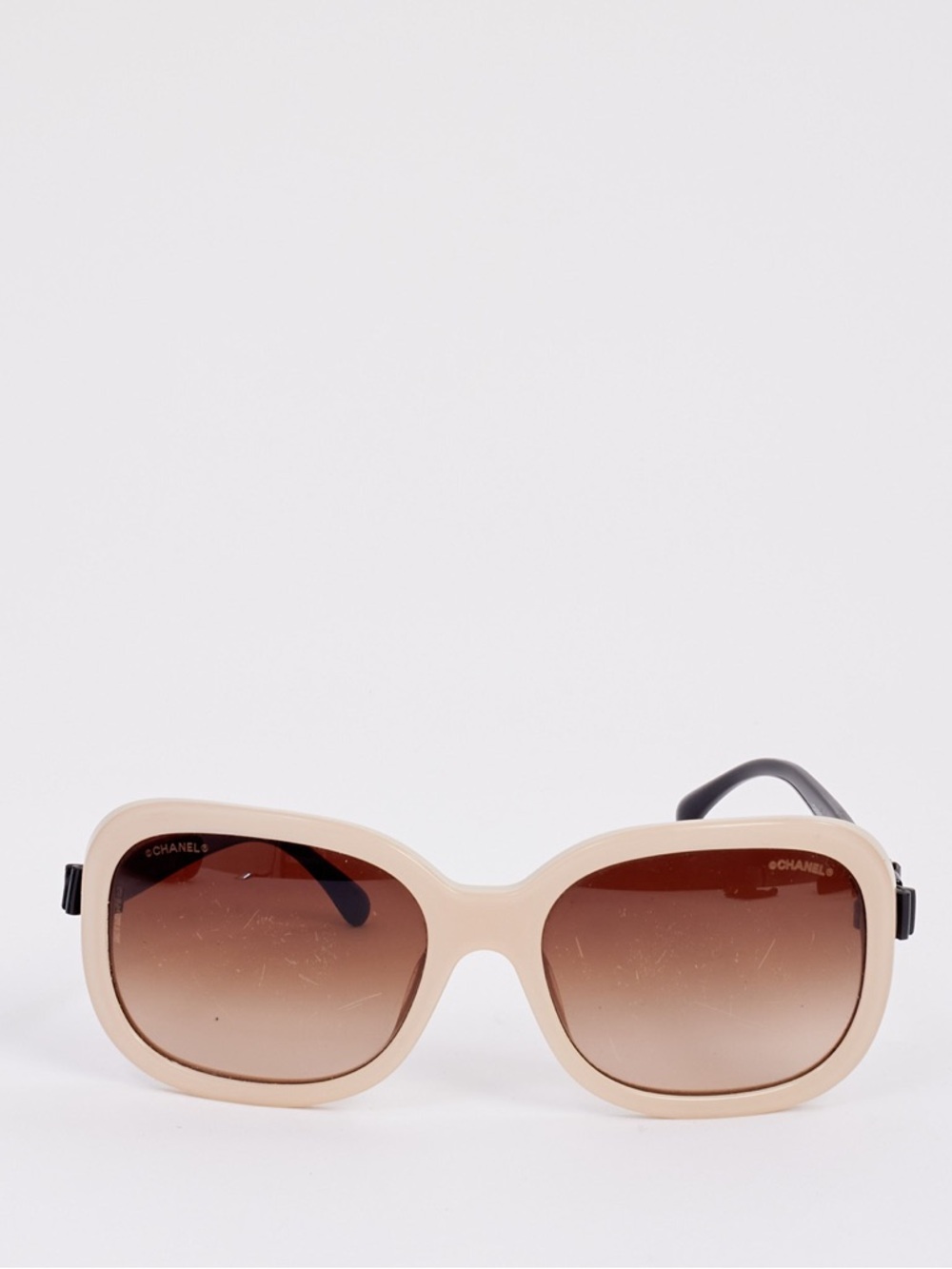 CHANEL 5280-Q Beige Sunglasses with Black Bow